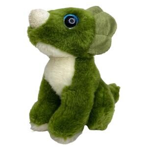 Adventure Planet 7" Stuffed Triceratops Plush Toy Dinosaur Dino Toy Glitter Eyes